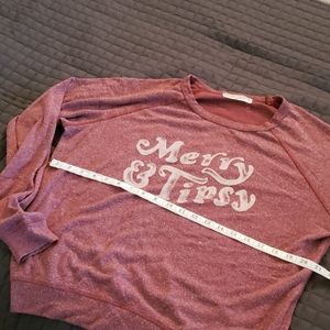 PROJECT SOCIAL T "Merry & Tipsy" Sweatshirt Size S